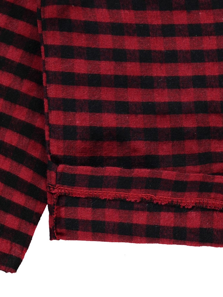 Civil Boys Düğme Detaylı Ekose 2-5 Yaş Pijama Takımı - Kırmızı