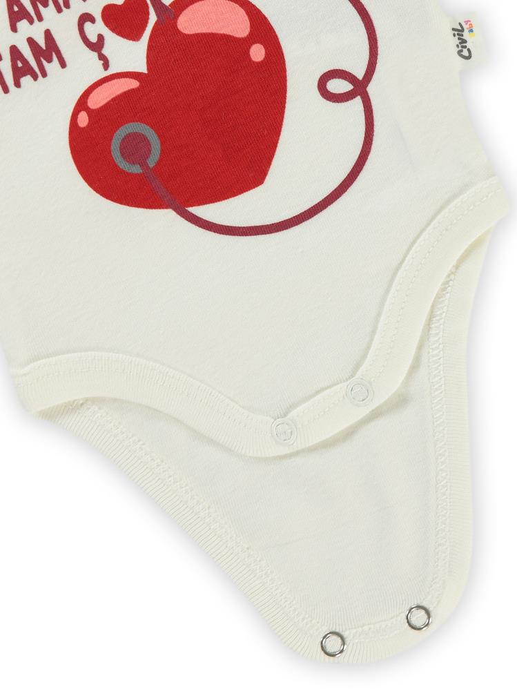 Civil Baby Doktor Baskılı Sfr.Kol 1-36 Ay Çıtçıtlı Badi - Ekru