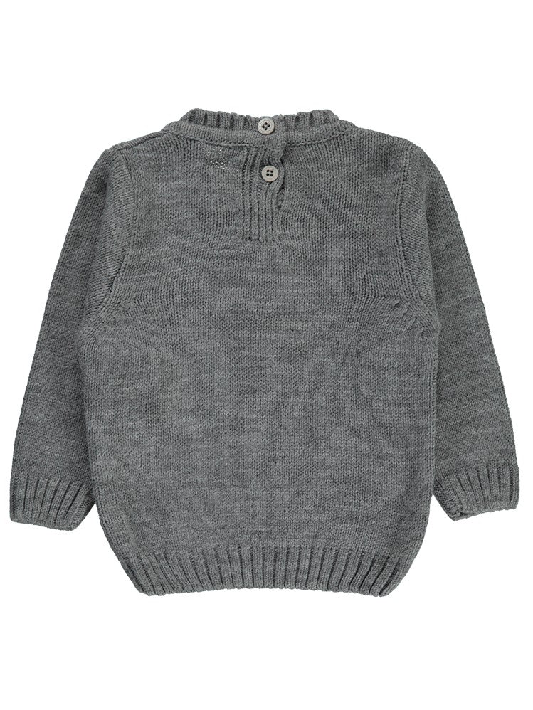Civil Baby C Nakışlı Düz 6-18 Ay Kazak - Gri