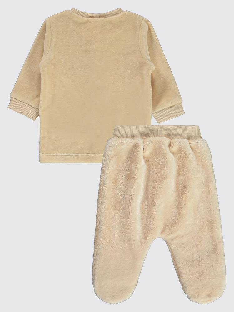 Civil Baby Roar Nakışlı 3-6 Ay Pijama Takımı - Bej