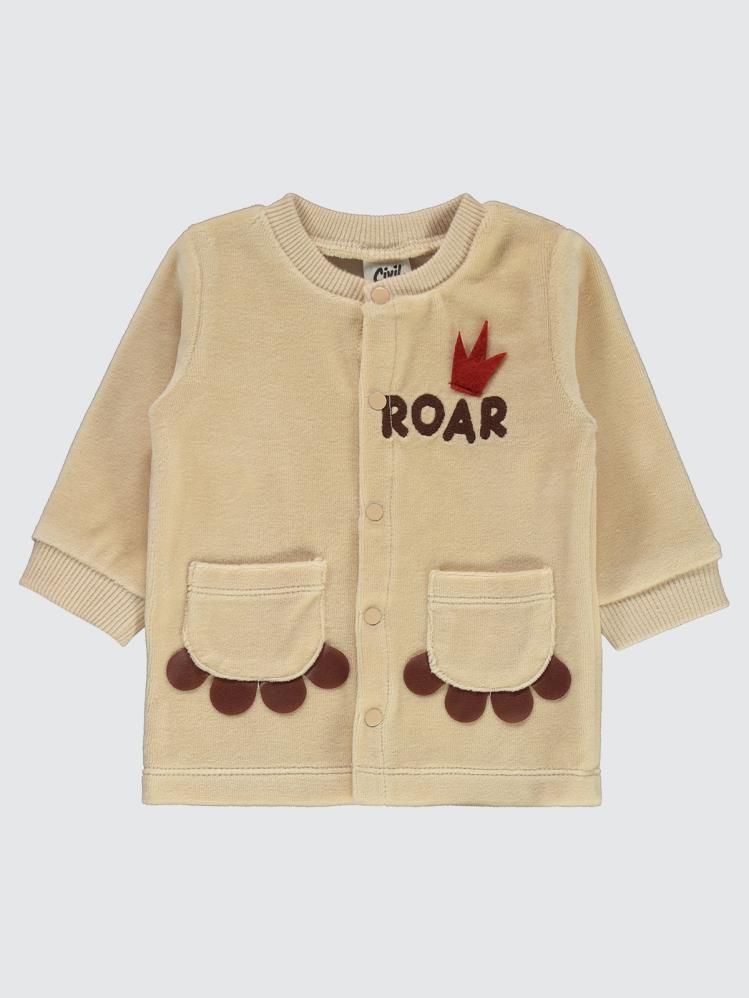 Civil Baby Roar Nakışlı 3-6 Ay Pijama Takımı - Bej