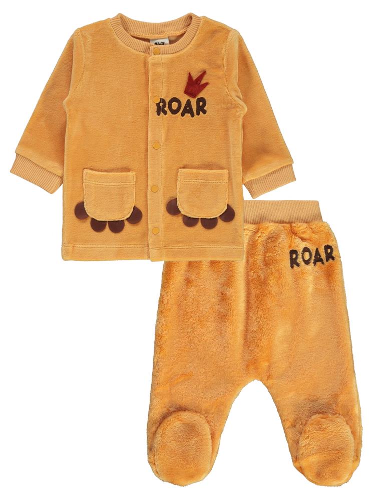 Civil Baby Roar Nakışlı 3-6 Ay Pijama Takımı - Hardal