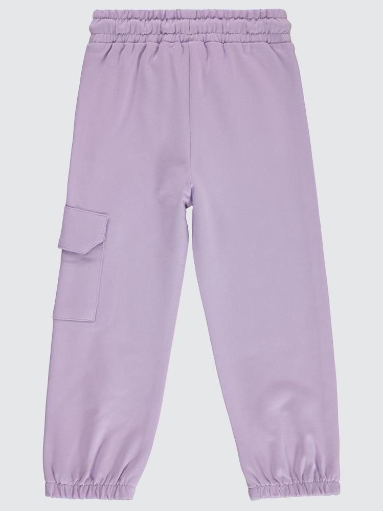 Civil Girls Yanı Cepli Baskılı 2-5 Yaş Eşofman Altı - Lila
