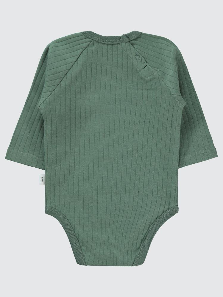 Civil Baby Hello Ayıcık Nakışlı 3-18 Ay Çıtçıtlı Badi - Haki
