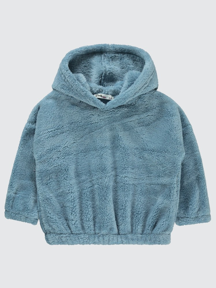 Civil Girls Kapüşonlu Velsoft 2-5 Yaş Sweatshirt - Yeşil