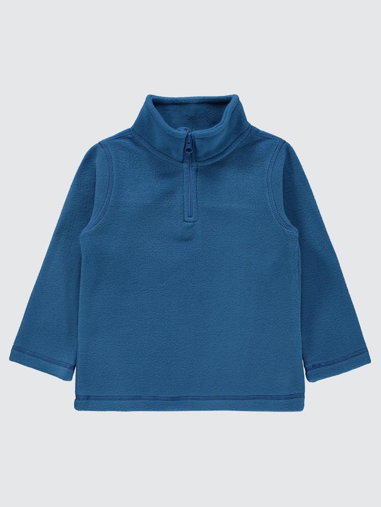 Civil Boys Basic Fermuarlı 2-5 Yaş Sweatshirt - Mavi