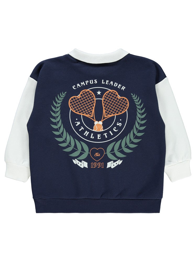 Civil Girls Yakalı Kolej 6-9 Yaş Sweatshirt - Lacivert