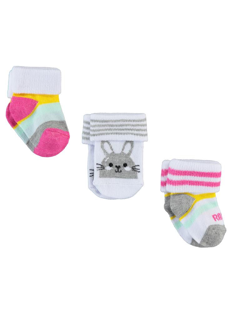 Civil Baby Rabbit Desen Asetat 0-24 Ay Çorap Setleri