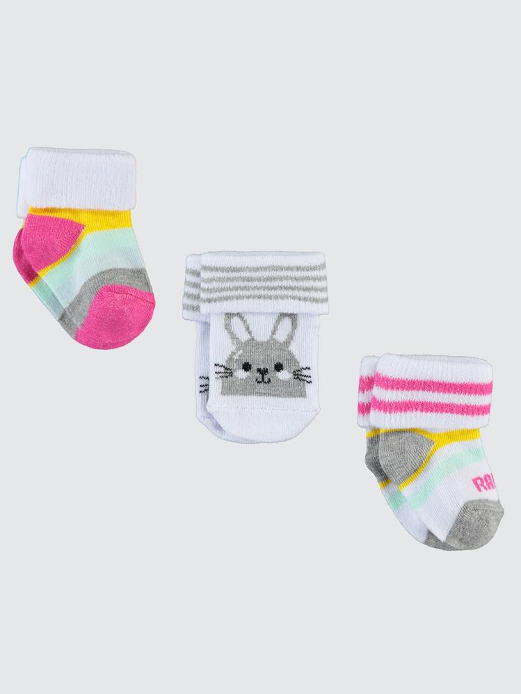 Civil Baby Rabbit Desen Asetat 0-24 Ay Çorap Setleri