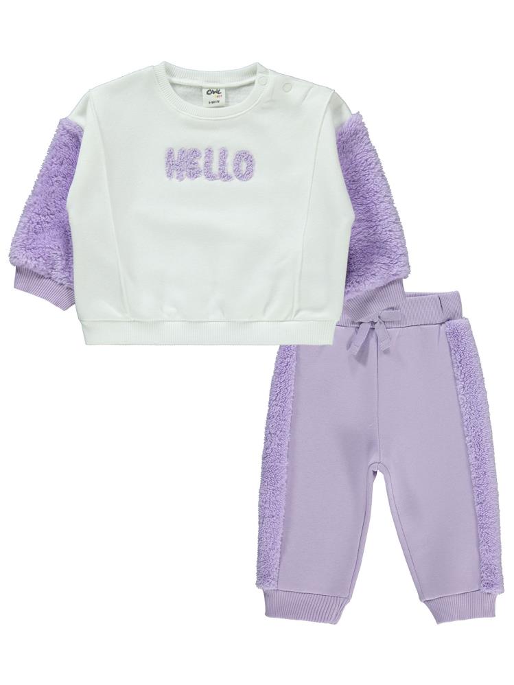 Civil Baby Hello Nakışlı 6-18 Ay Takım - Lila