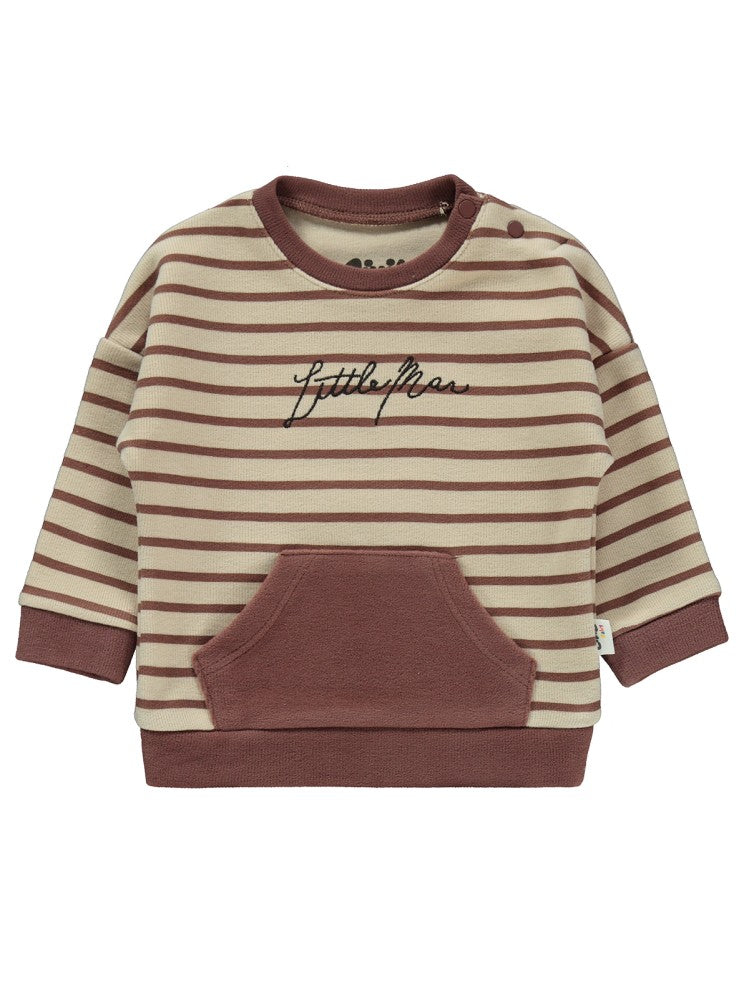Civil Baby Little Man Çizigili 6-18 Ay Takım - Kahverengi