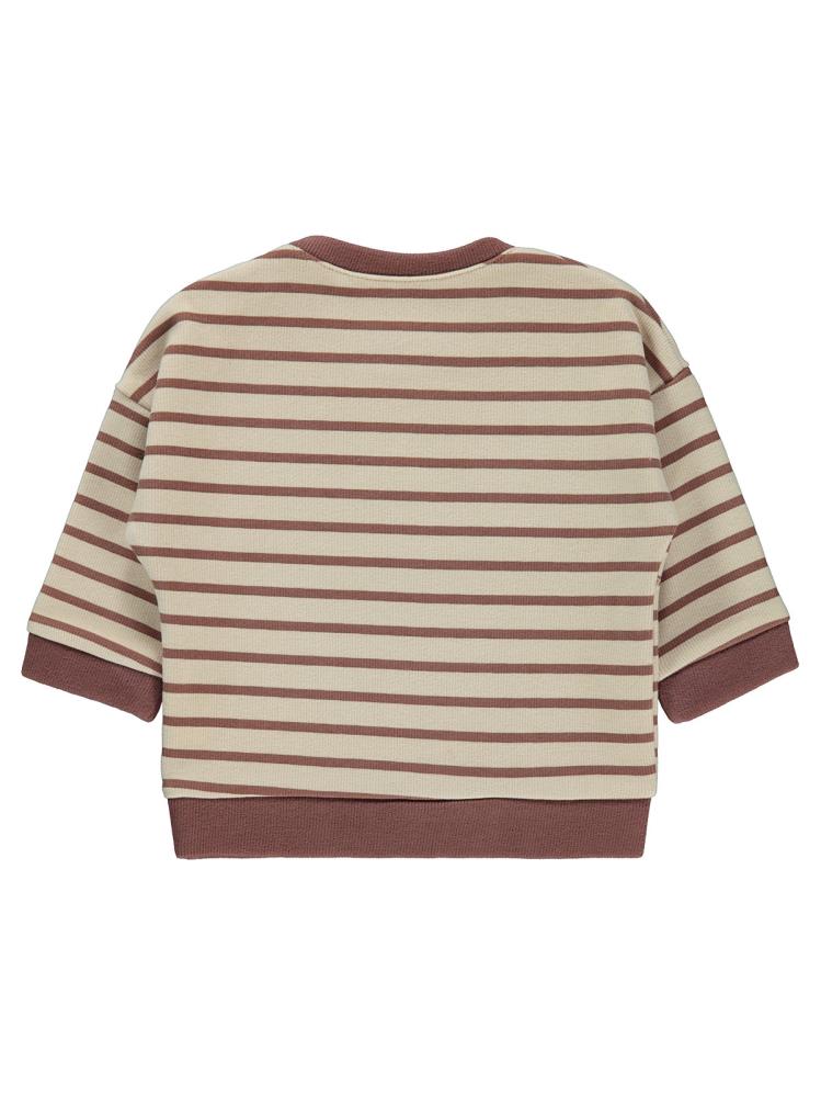 Civil Baby Little Man Çizigili 6-18 Ay Sweatshirt - Kahverengi