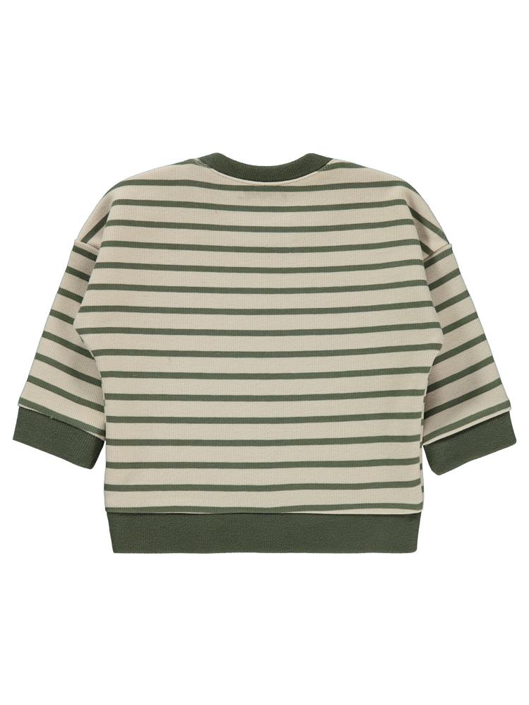 Civil Baby Little Man Çizigili 6-18 Ay Sweatshirt - Haki