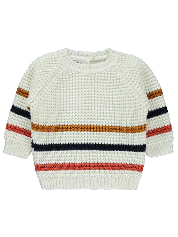 Civil Baby Çizgili 6-18 Ay Kazak - Ekru