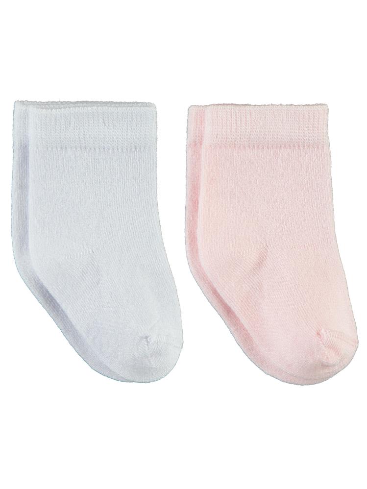 Civil Baby Bambu Organik Bebek Çorap Set - Beyaz - Pembe