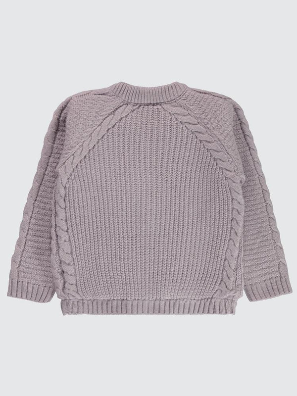 Civil Girls Saç Örgülü Velsoftlu 2-5 Yaş Hırka - Lila