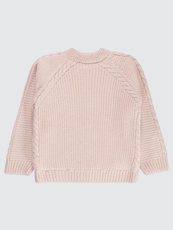 Civil Girls Saç Örgülü Velsoftlu 6-9 Yaş Hırka - Pembe