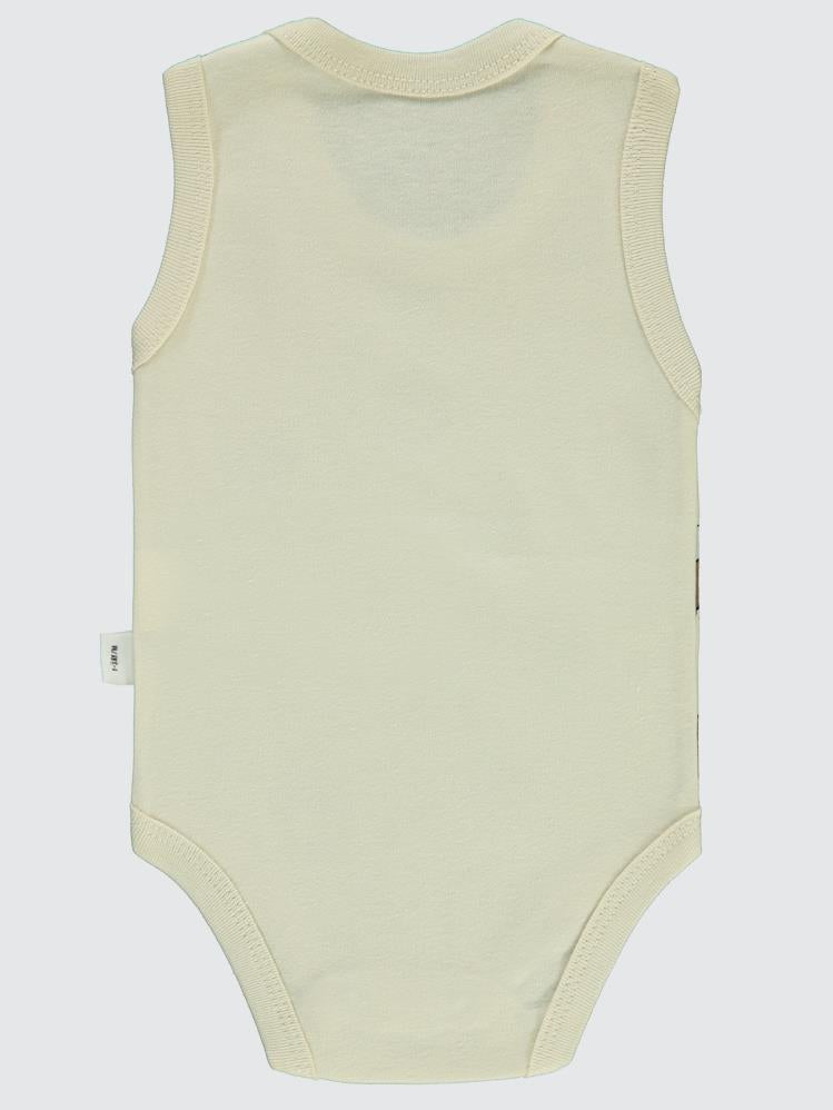 Civil Baby Arı Empirme Baskılı Sfr.Kol1-36 Ay Çıtçıtlı Badi - Bej