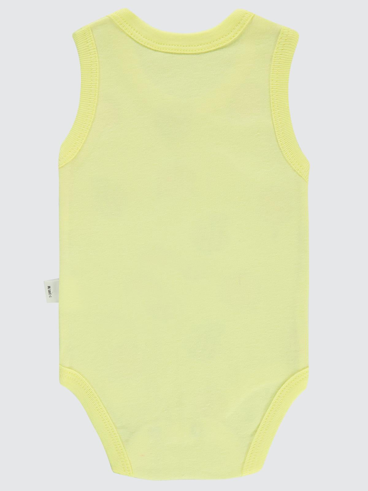 Civil Baby Arı Empirme Baskılı Sfr.Kol1-36 Ay Çıtçıtlı Badi - Sarı
