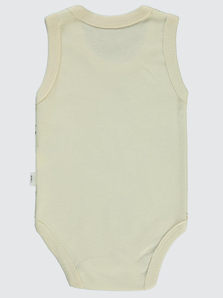 Civil Baby Ayıcık Empirme Baskılı Sfr.Kol1-36 Ay Çıtçıtlı Badi - Bej