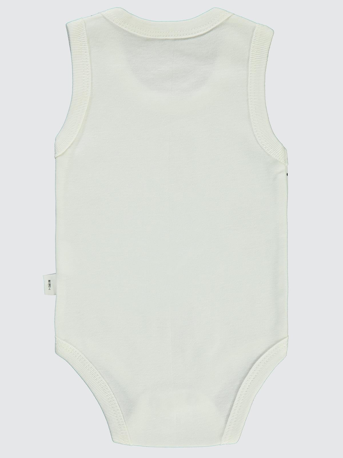 Civil Baby Ayıcık Empirme Baskılı Sfr.Kol1-36 Ay Çıtçıtlı Badi - Ekru