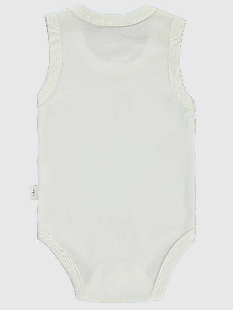 Civil Baby Ayıcık Empirme Baskılı Sfr.Kol1-36 Ay Çıtçıtlı Badi - Ekru