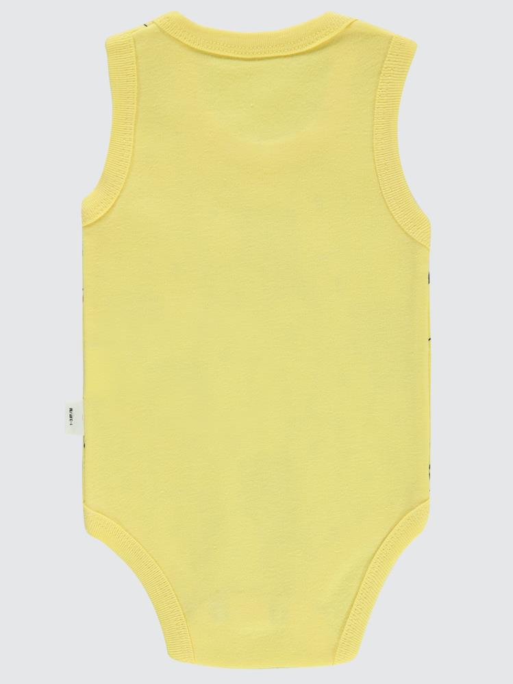 Civil Baby Ayıcık Empirme Baskılı Sfr.Kol1-36 Ay Çıtçıtlı Badi - Sarı