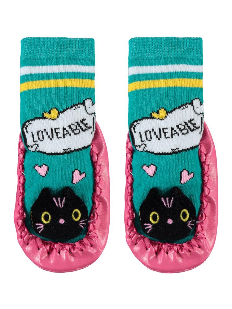 Civil Girls Cat Aksesuarlı 20-24 Numara Kız Çarık Çorap