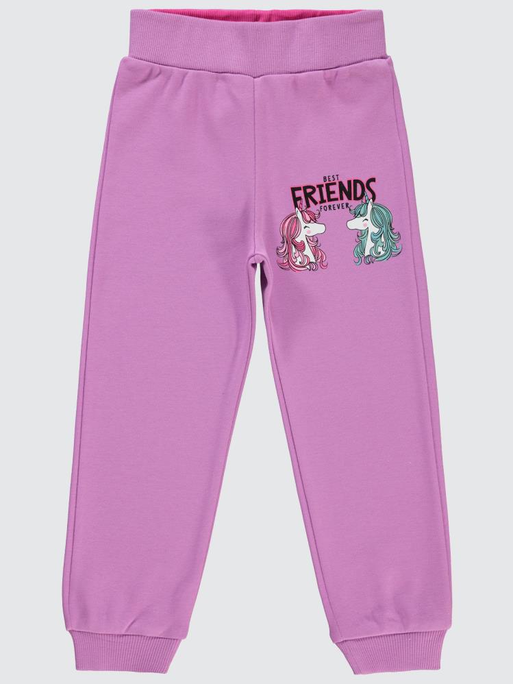 Civil Girls Friends Unicorn Baskılı 2-5 Yaş Eşofman Altı - Lila