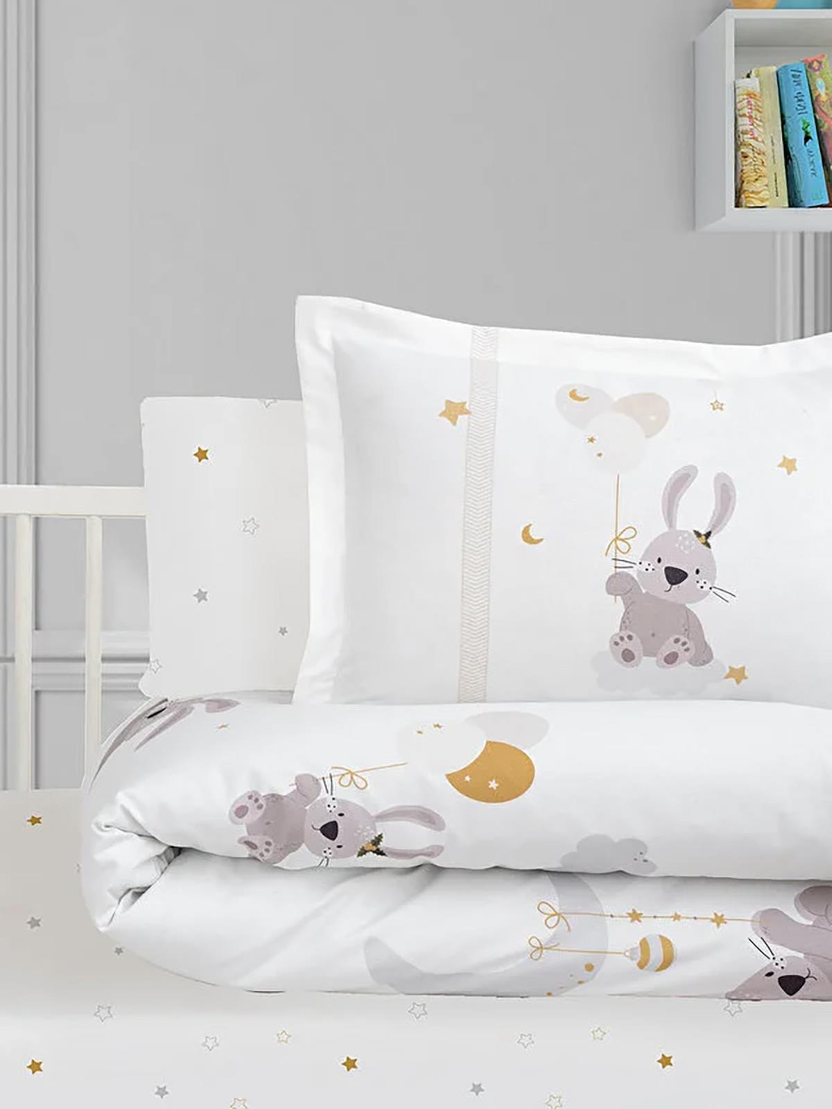 Kanz Ranforce Bebek Nevresim Takımı 100x150 cm - Gri