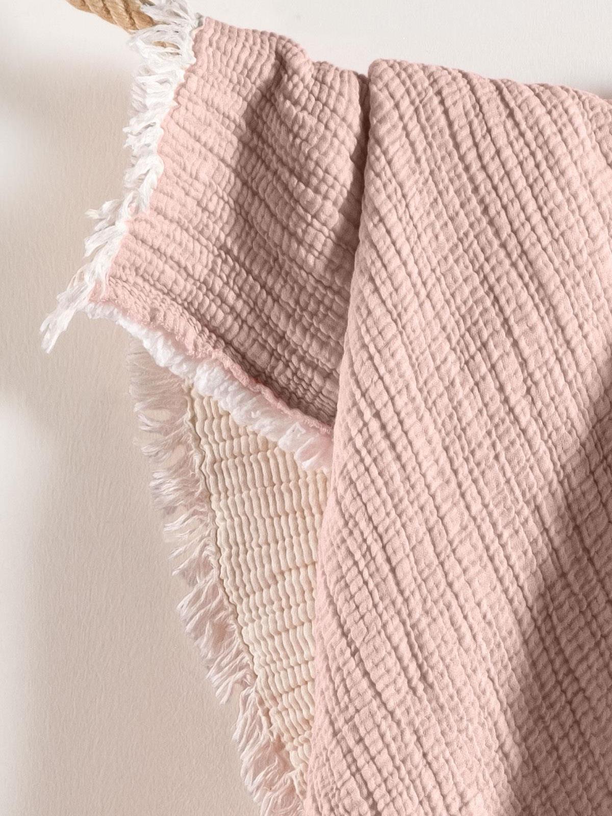 Kanz 5 Kat Dolgulu Müslin Bebek Örtüsü 90x110 cm - Pudra