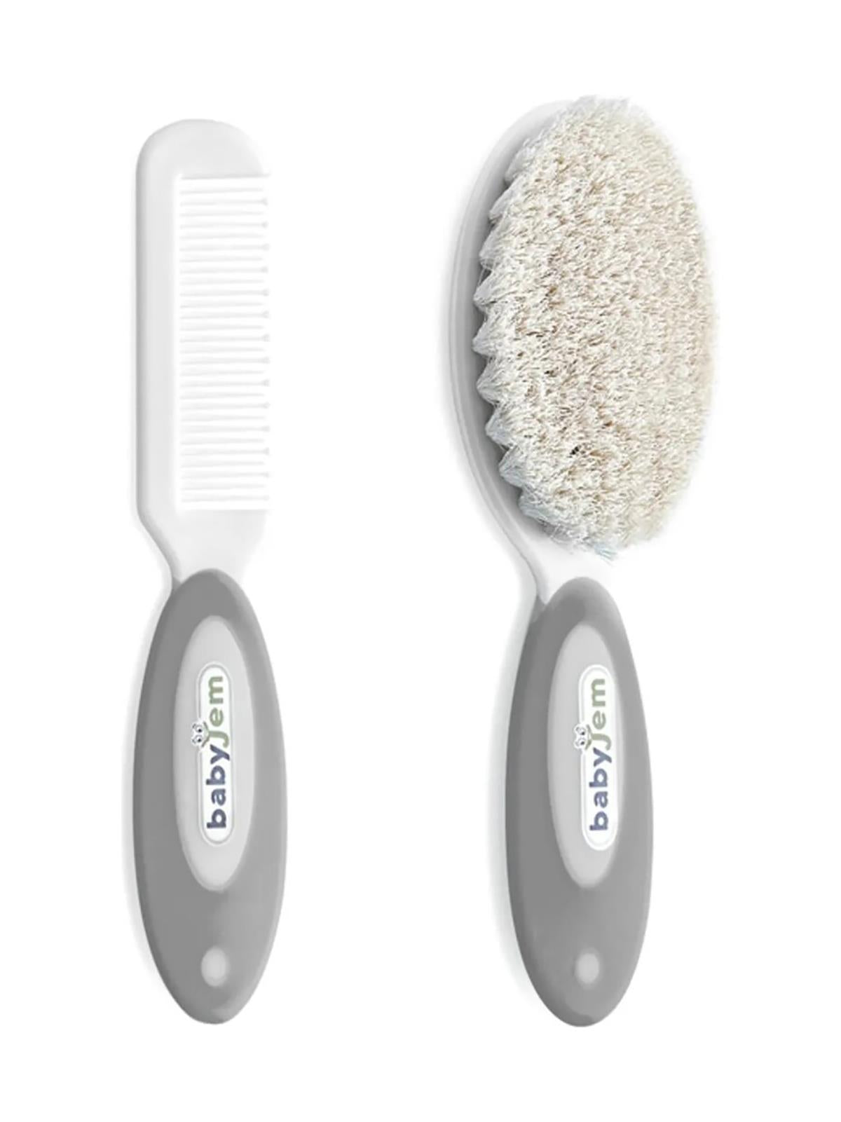 BabyJem Fırça Tarak Setı Dogal Kıl - Gri
