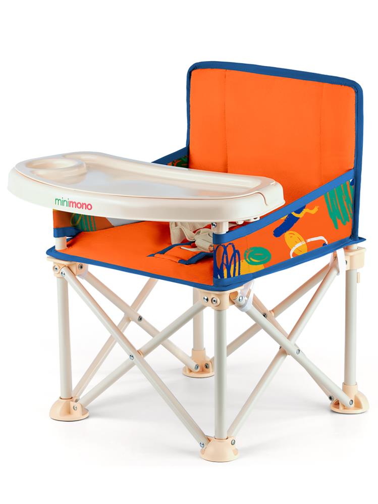 Minimono Büyük Boy Katlanır Portatif Mama Sandalyesi - Turuncu