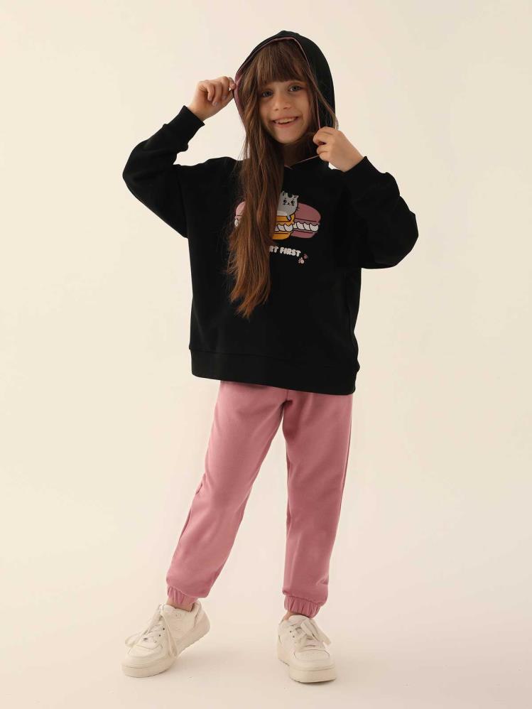 Roly Poly Kız Çocuk 2-7 Yaş Eşofman Takımı - Siyah