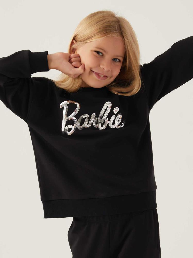 Roly Poly Barbıe Kız Garson 9-14 Yaş Sweatshirt - Siyah