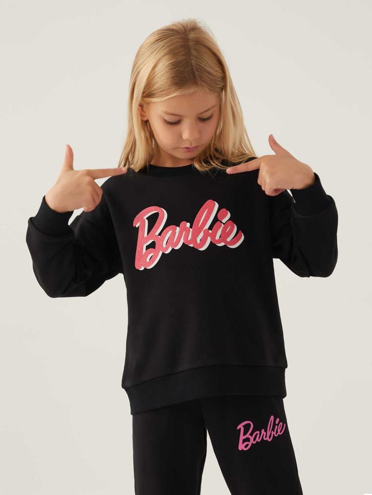 Roly Poly Barbıe Kız Çocuk 3-8 Yaş Sweatshirt - Siyah