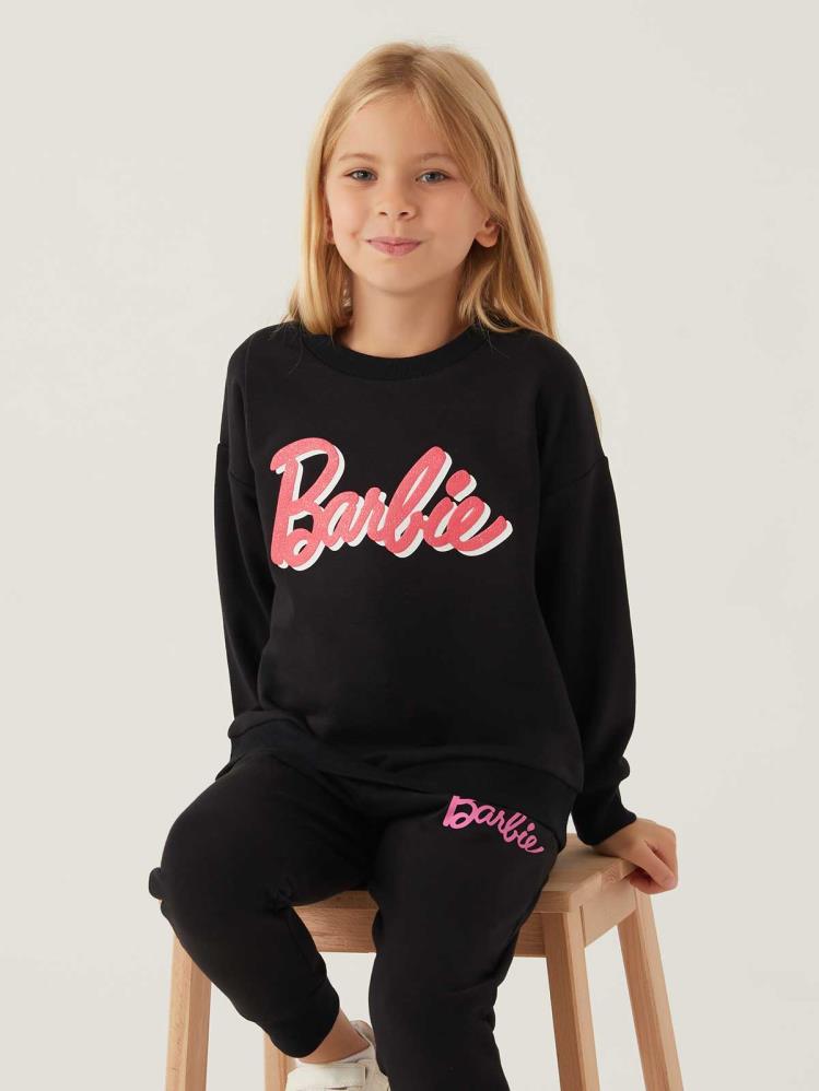 Roly Poly Barbıe Kız Çocuk 3-8 Yaş Sweatshirt - Siyah