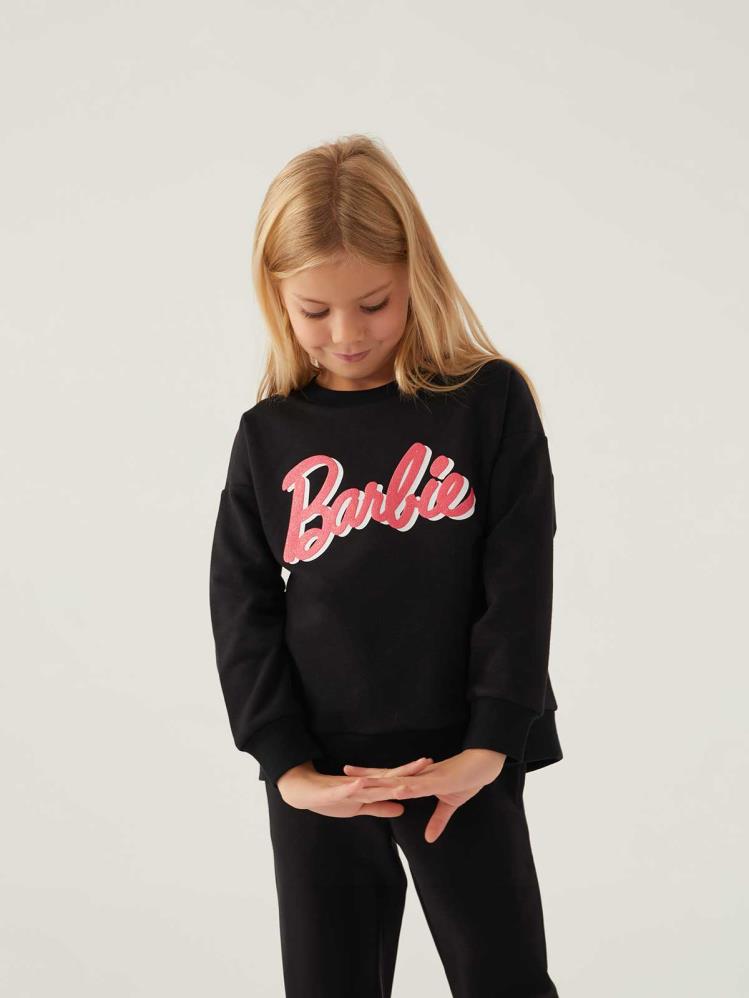 Roly Poly Barbıe Kız Çocuk 3-8 Yaş Sweatshirt - Siyah