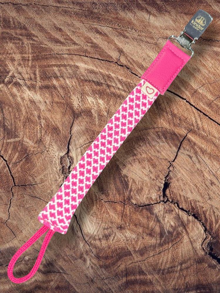 Kinder Clips Dokuma Emzik Askısı Paslanmaz Klips - Pembe