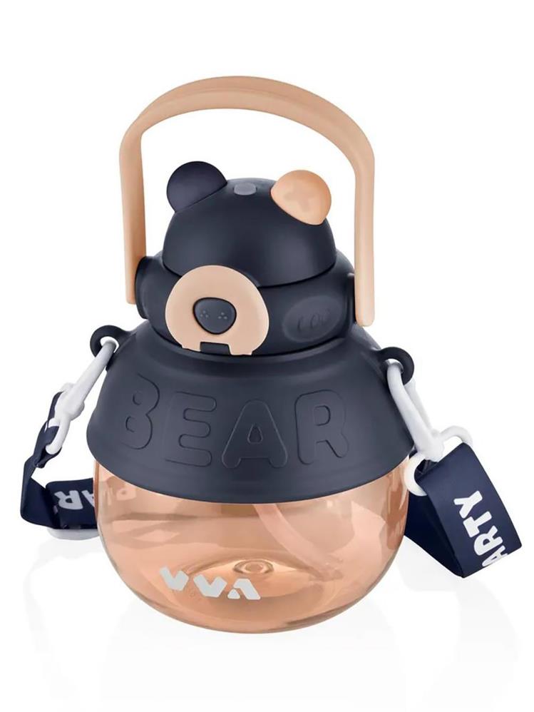 Vagonlife Taşıma Askılı Pipetli Çocuk Su Matarası 1000 ml - Mavi