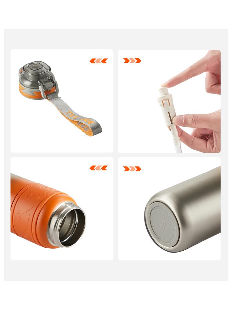 Vagonlife TKK Pipetli Çelik Termos 900 ml - Turuncu