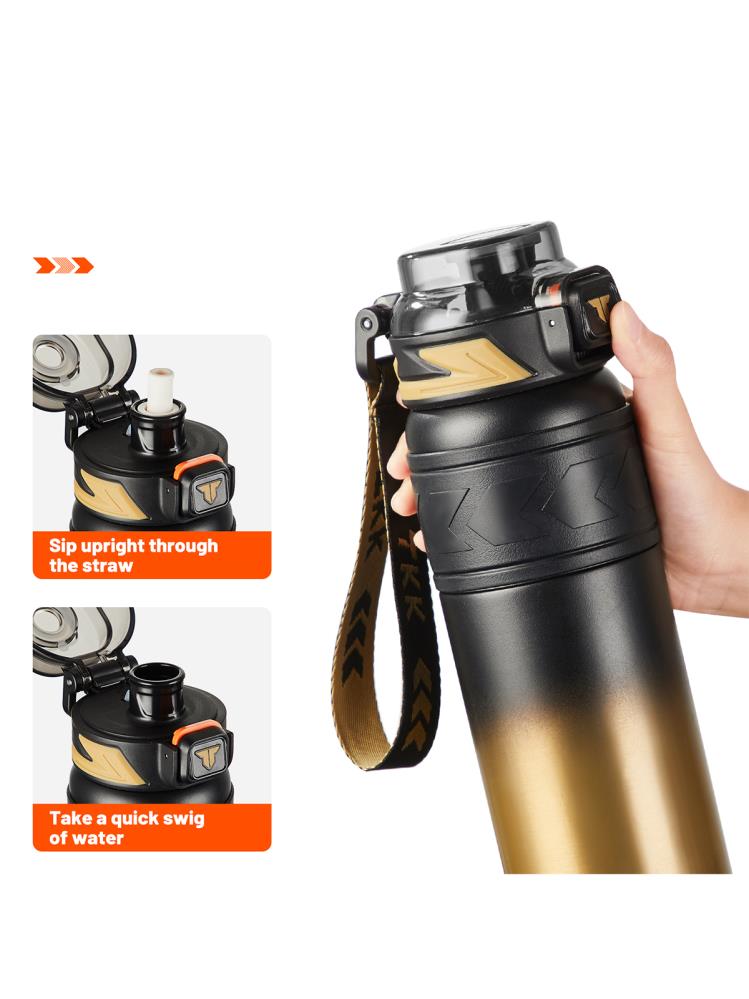 Vagonlife TKK Pipetli Çelik Termos 900 ml - Sarı