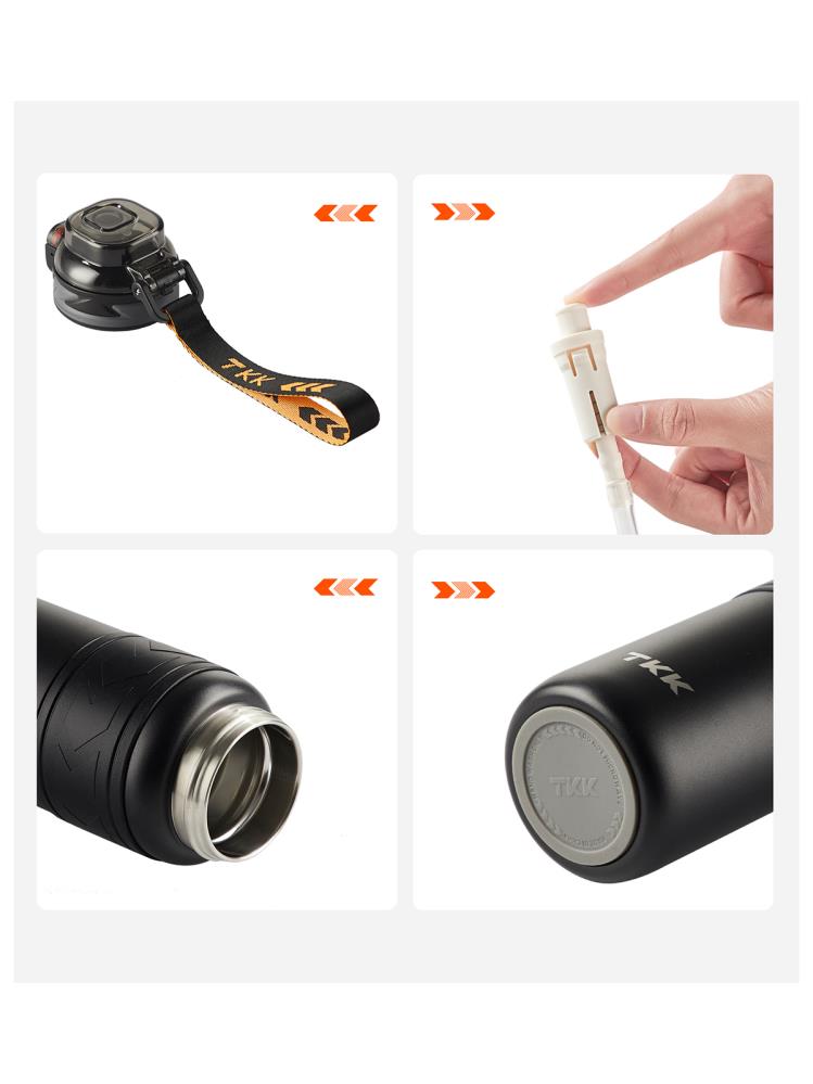 Vagonlife TKK Pipetli Çelik Termos 900 ml - Siyah
