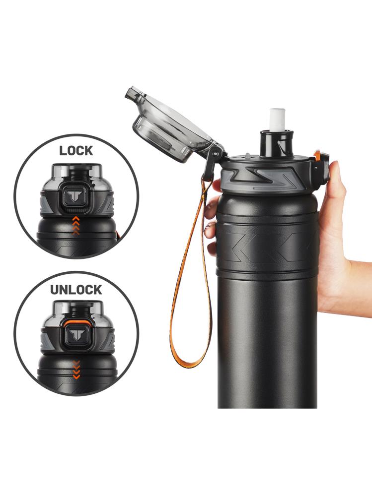 Vagonlife TKK Pipetli Çelik Termos 900 ml - Siyah
