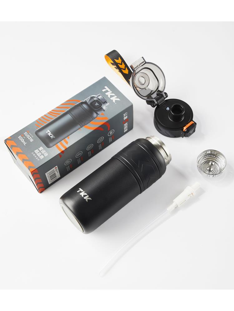 Vagonlife TKK Pipetli Çelik Termos 900 ml - Siyah