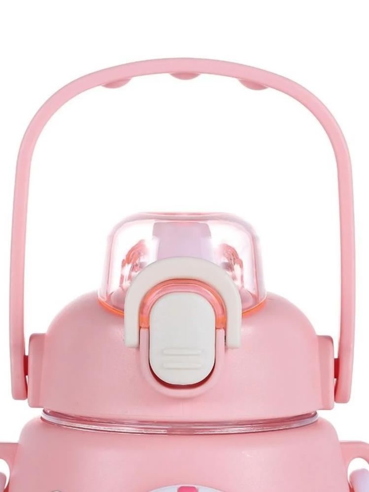 Vagonlife Taşıma Askılı Pipetli Çocuk Su Matarası 1250 ml - Pembe