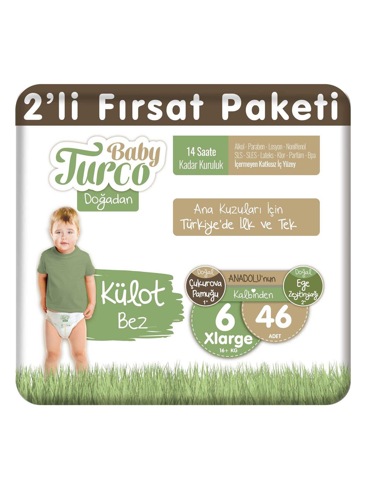 Baby Turco Doğadan Fırsat Paketi Külot Bez 6 Xlarge Numara 46 Adet