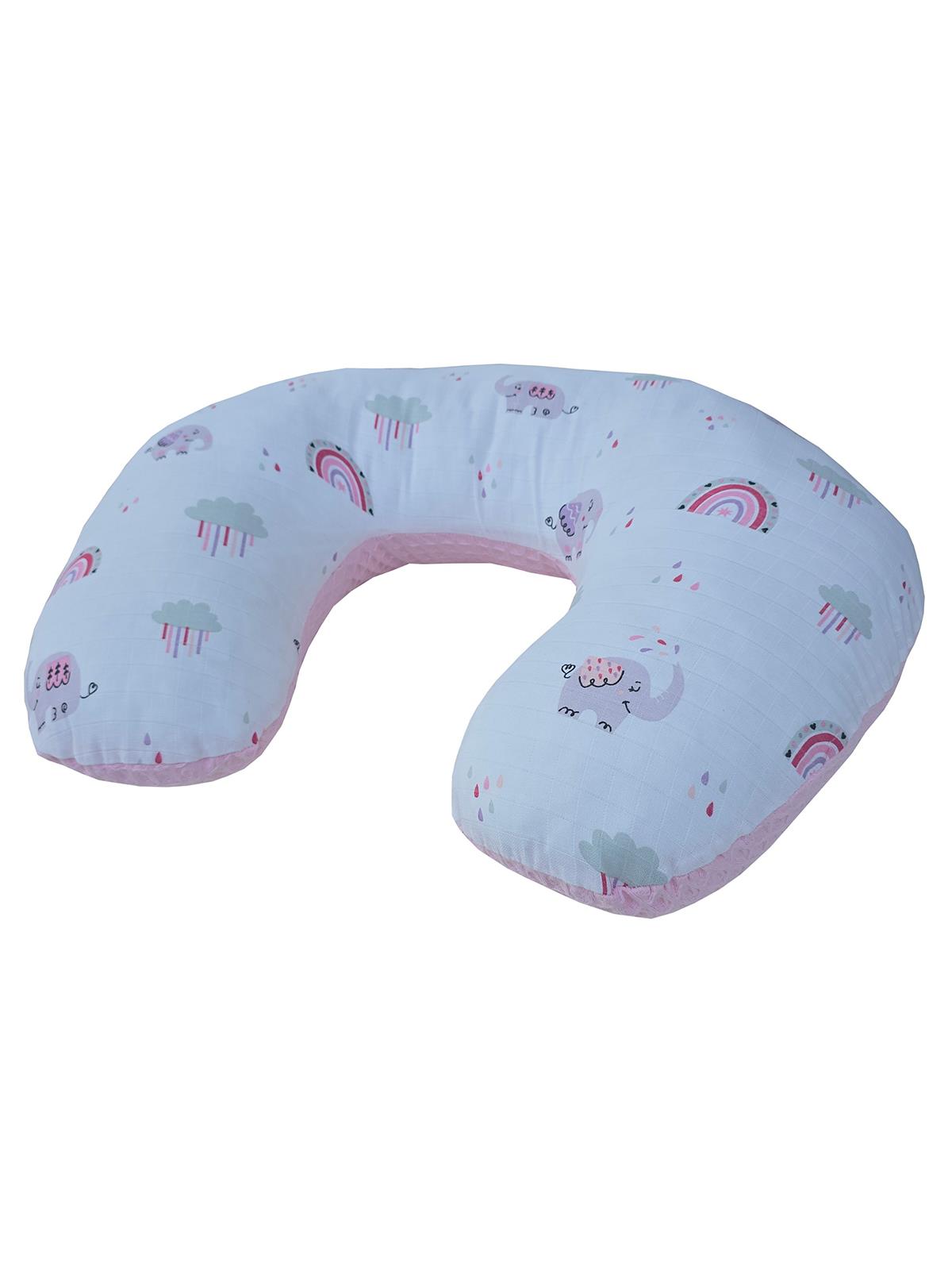 Yuar Baby Pike & Müslin Desenli Emzirme Minderi - Pembe