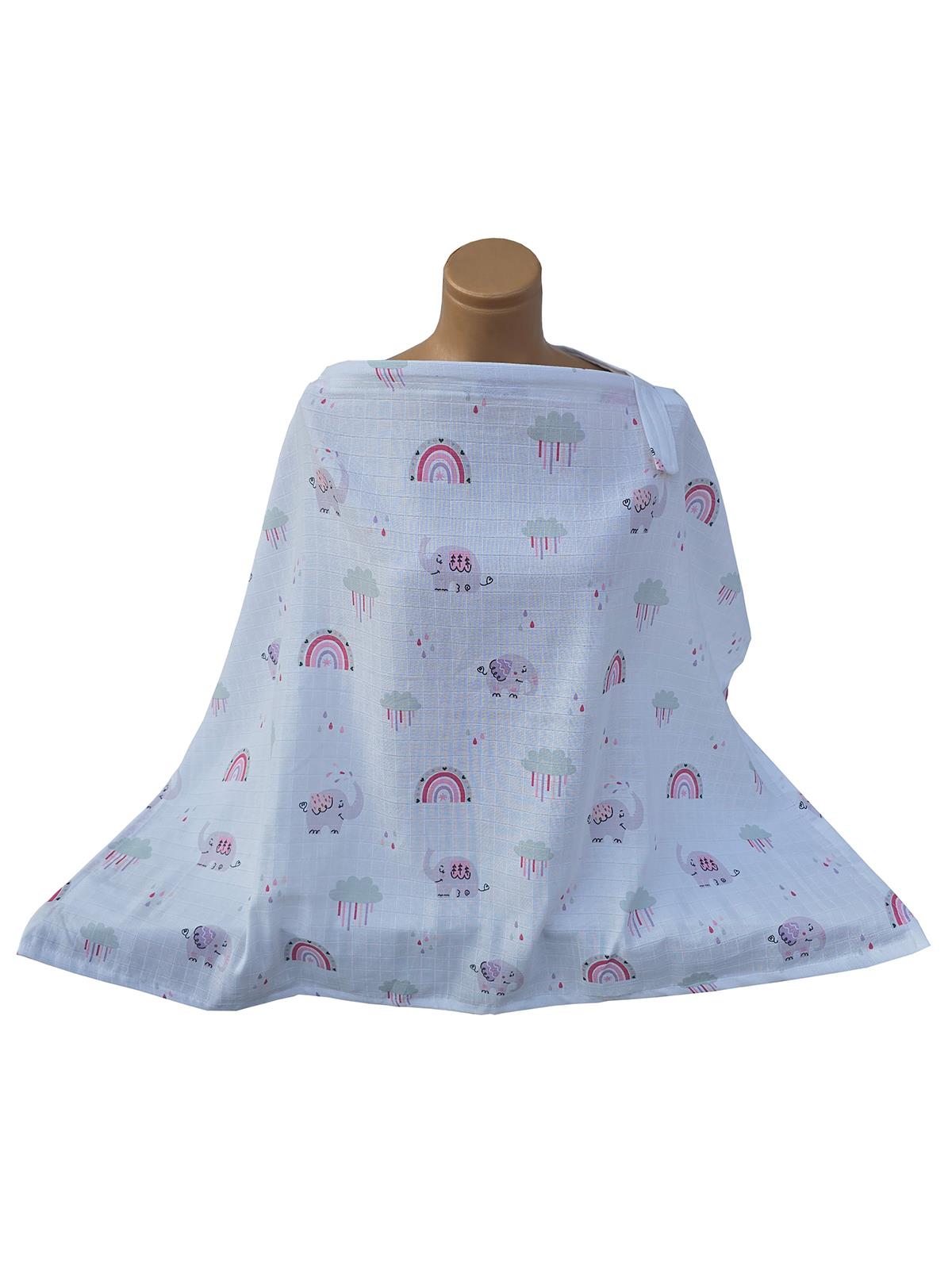 Yuar Baby Müslin Desenli Emzirme Önlüğü - Pembe