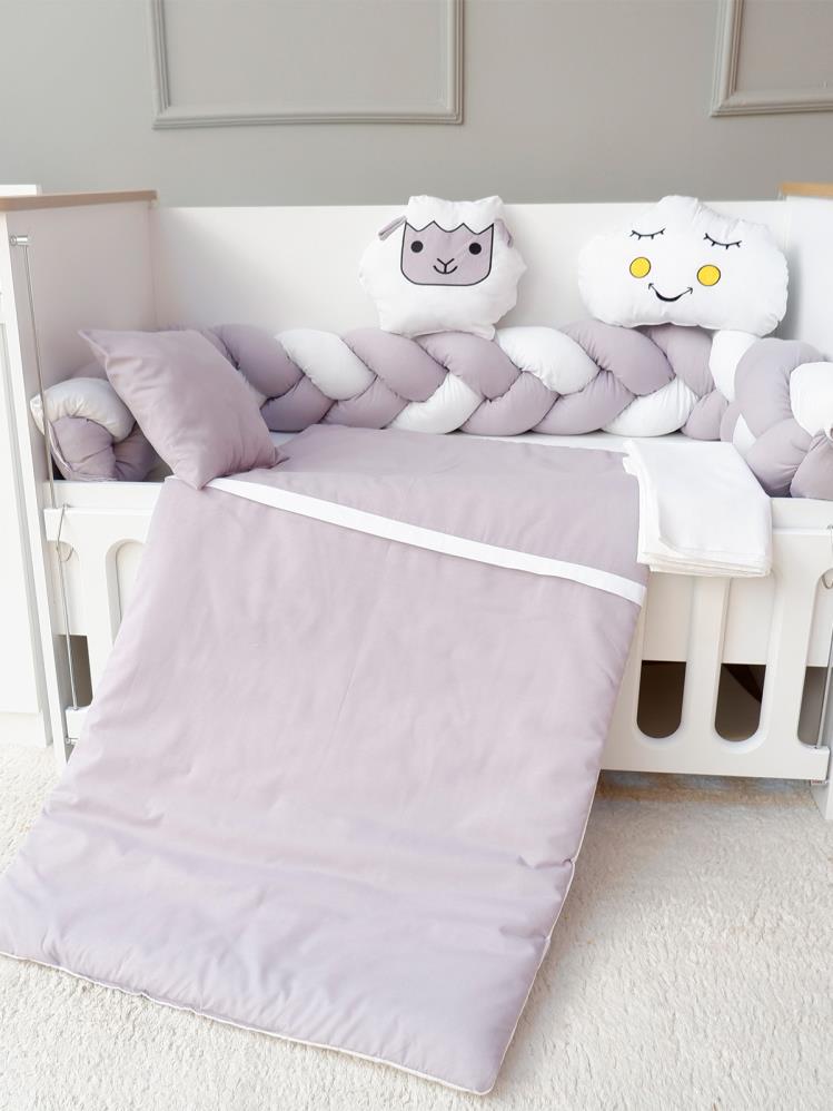 Yuar Baby Beşik Örgü Uyku Seti Eko - Gri